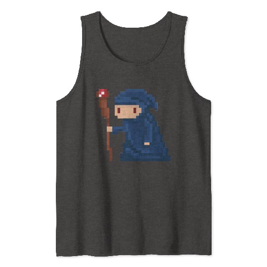 Pixel wizard Tank Tops