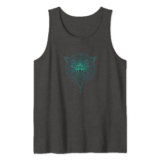 Lotus of Life Mandala in Geometric Triangle Tank Tops