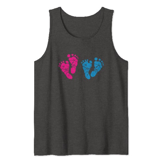 Twin Baby Feet - Pregnancy - Maternity - Mom to be Tank Tops
