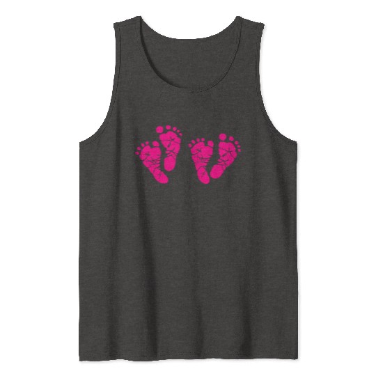 Twin Baby Feet - Pregnancy - Maternity - Mom to be Tank Tops