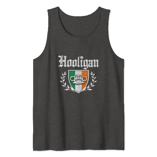 Irish Hooligan Crest vintage distressed look Tank Tops