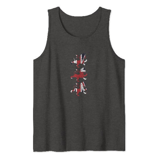 Union Jack Three Lions United Kingdom Great Flag Tank Tops