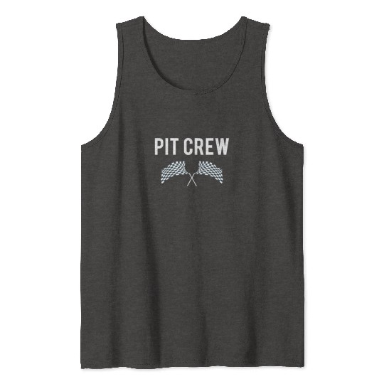 Pit Crew Car Enthusiast Race Track or Drag Strip Design Tank Tops