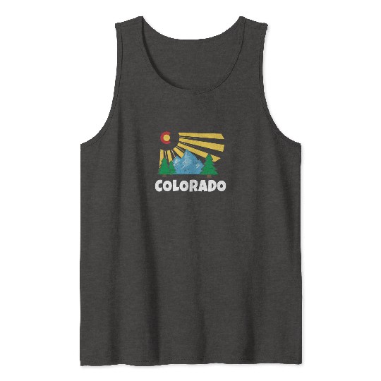 Native Colorado Gifts CO State Flag Sunrise Tank Tops