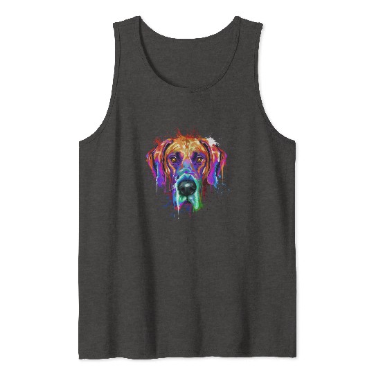 Great Dane Splash Art Tank Tops