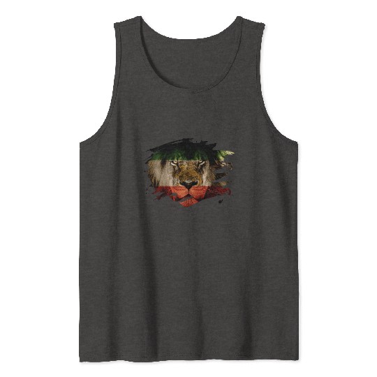 Persia Flag & African Lion Picture Tank Tops