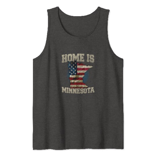 Home is Minnesota USA US map gift unique fans Proud Strong Support Tank Tops