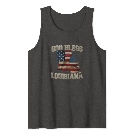 God Bless Louisiana Gift Proud Strong Awesome Design Gift Tank Tops