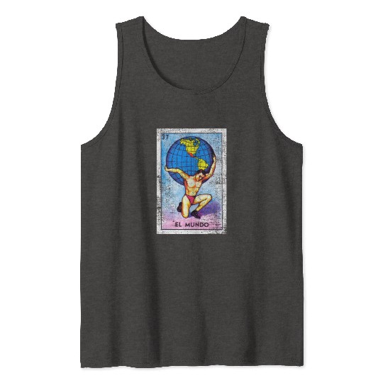 El Mundo Mexican Loteria Bingo Card Tank Tops