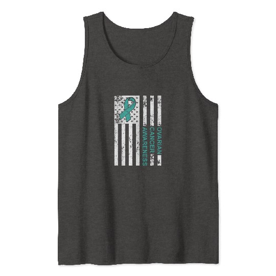 USA Flag Ovarian Cancer Awareness Tank Tops