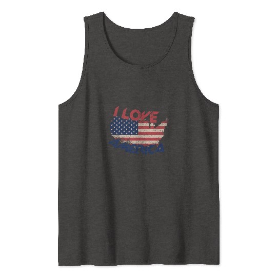 I LOVE AMERICA Tank Tops