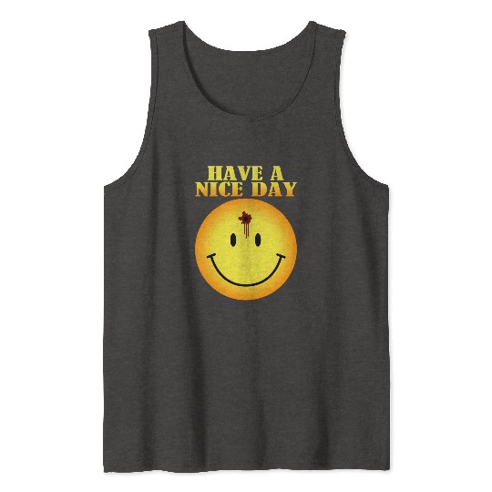 smiley face bullet hole Tank Tops