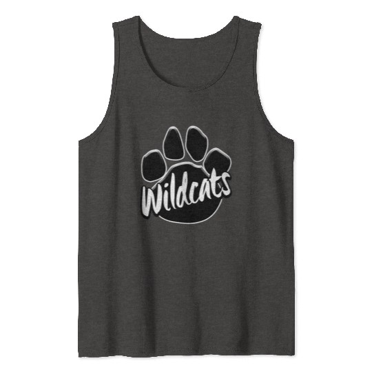 Wildcats Paw Print Mascot School Pride Tank Tops