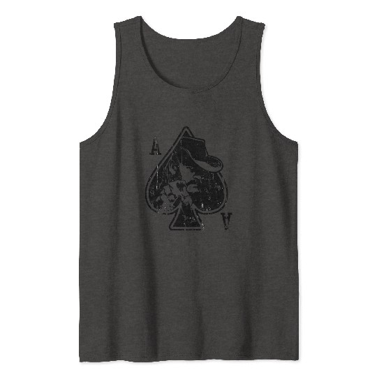 Distressed Ace Of Spades Graphic Tank Tops