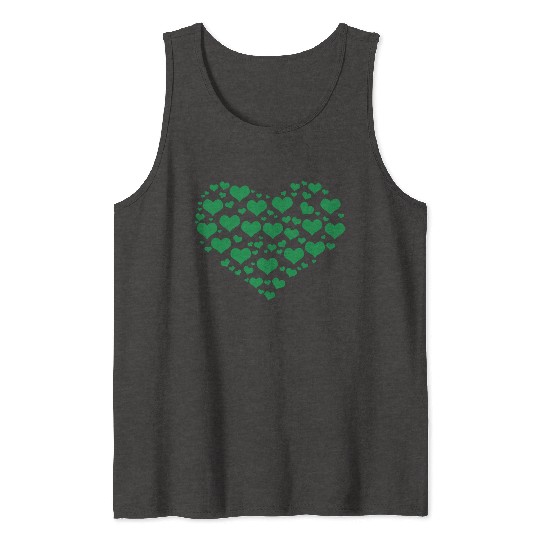 Green Heart St Patricks Day Tank Tops