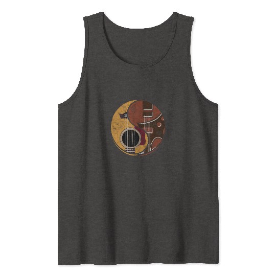 Guitar Ying Yang Music Guitar Player Gift Tank Tops