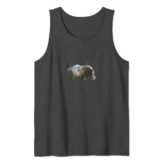 Baer grizzly national parc california nature wood Tank Tops