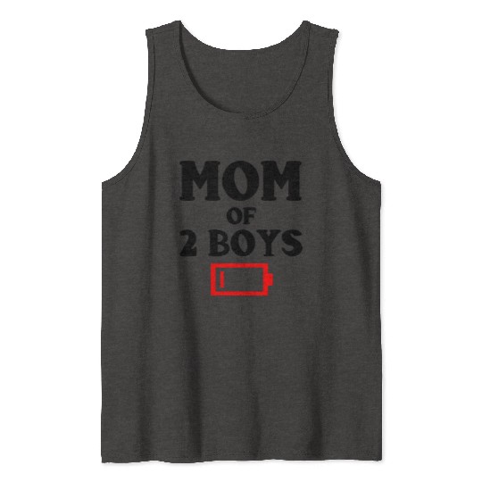 Tired Mom Of 2 Boys Funny Mother Of Two Sons Tank Tops