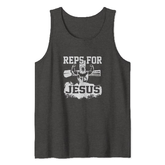 Funny Jesus Christ Gym Fitness Church Bizeps Gift Tank Tops