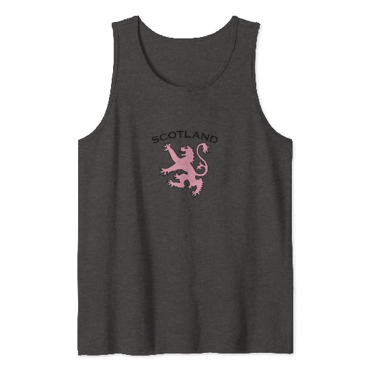 Cute Scottish rampant lion light pink Tank Tops