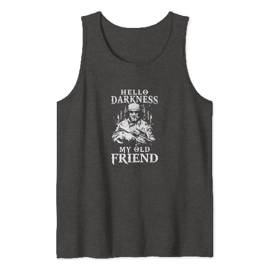 hello darkness my old friend smole patriotic veter Tank Tops