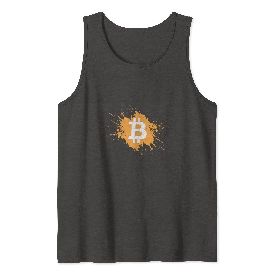 Bitcoin Crypto Cryptocurrency Splash Tank Tops