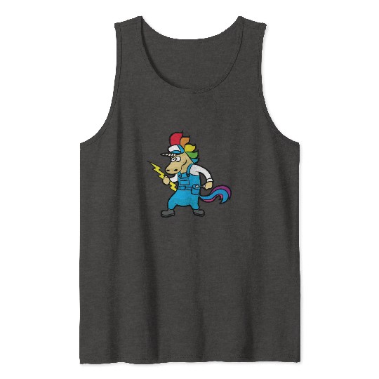 UNICORN ELECTRICIAN Electricity Lineman Wire Tank Tops