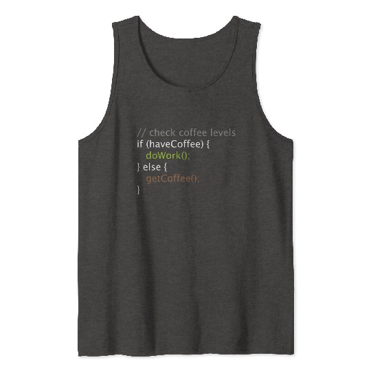 Computer Science Nerd Geek Programmer Coffee Work Tank Tops