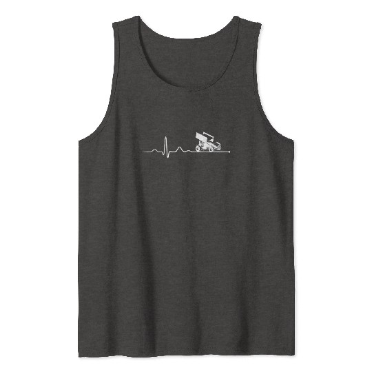 SPRINT CAR RACING Sprint Car Racing Heartbeat Tank Tops
