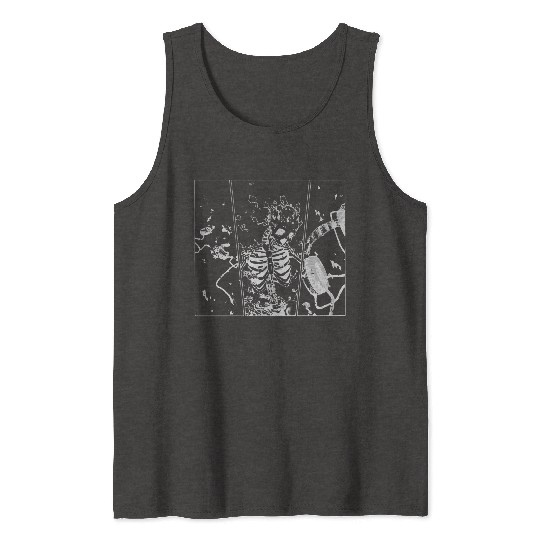 Heavy Metal Skelly (White) Tank Tops