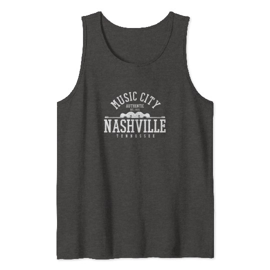 Nashville Country Music City Guitar Tank Tops