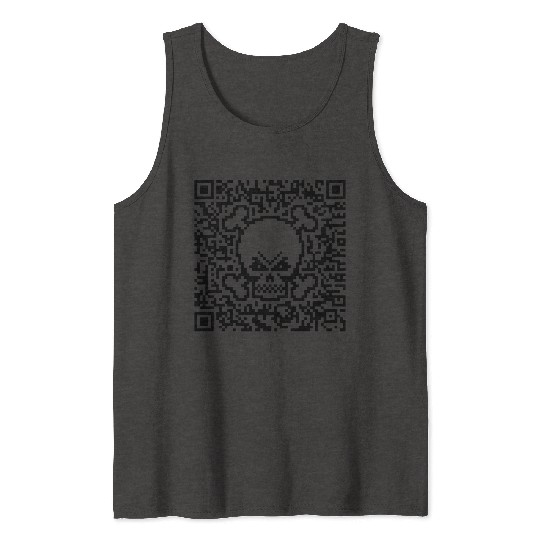 Skull And Crossbones (Quick Response Code / POS) Tank Tops