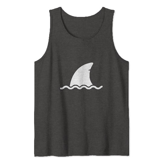 Shark shark fin water sea animal swim present Tank Tops