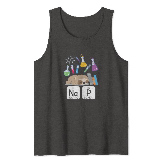 Sloth Nap Periodic Table Chemistry Funny Tank Tops