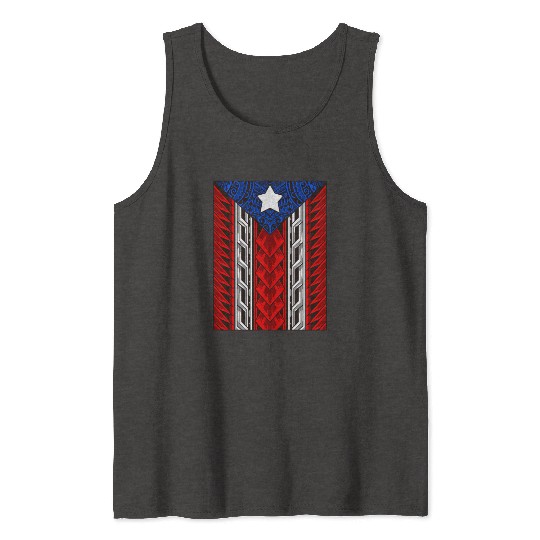 Puerto Rican Tribal Flag - Modern Boricua Tank Tops