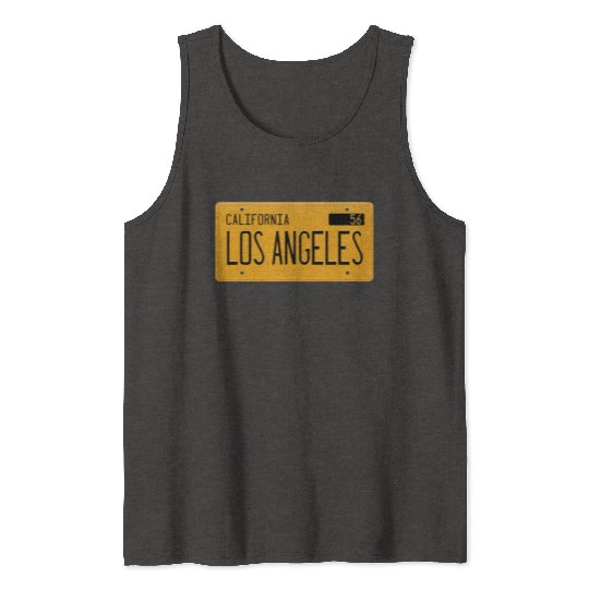 Los Angeles California 1956 yellow license plate Tank Tops