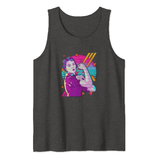 Rosie The Riveter Vaporwave Tank Tops