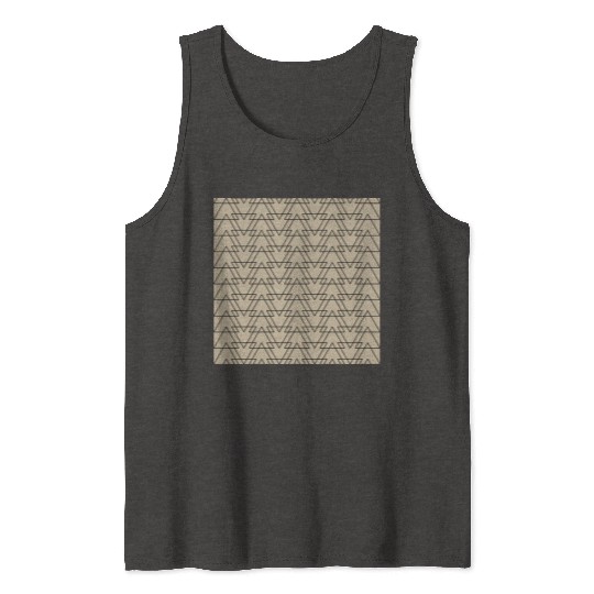 Triangle Beige Black Tank Tops