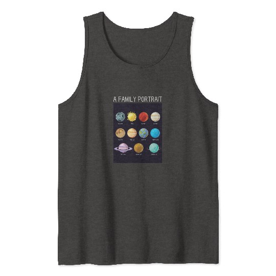 Outer Space Nerd Solar System Planets Sun Moon Tank Tops