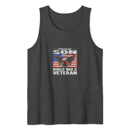 Proud Son of World War 2 Veteran Military Tank Tops