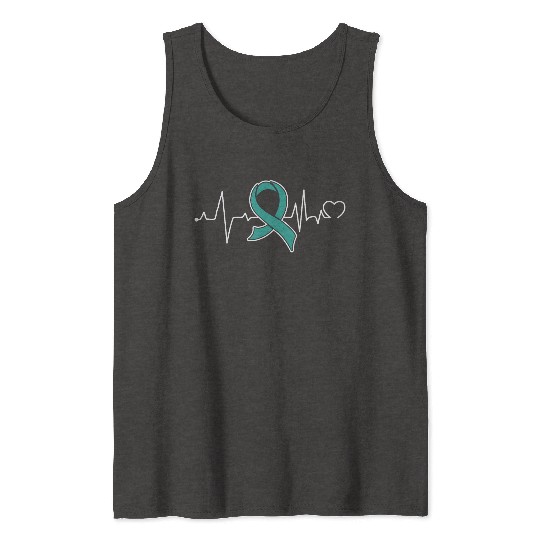 Heart beat- Ovarian Cancer Awareness Tank Tops