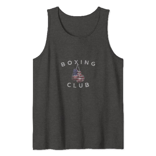 Boxing Club Vintage US Flag Boxing Gloves Tank Tops