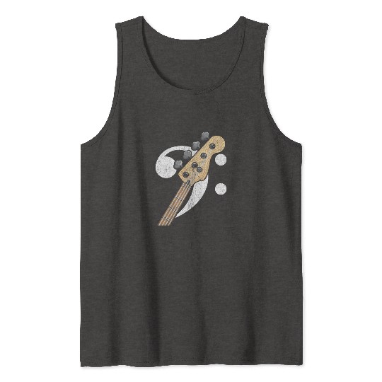 Bass Clef Guitar Bass Player Musician Tank Tops