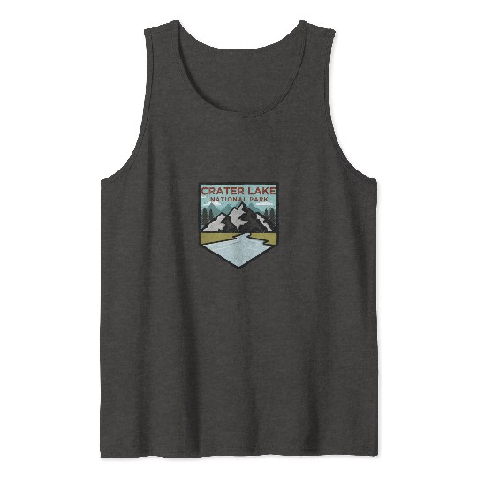 Retro Vintage Crater Lake National Park Gift Tank Tops