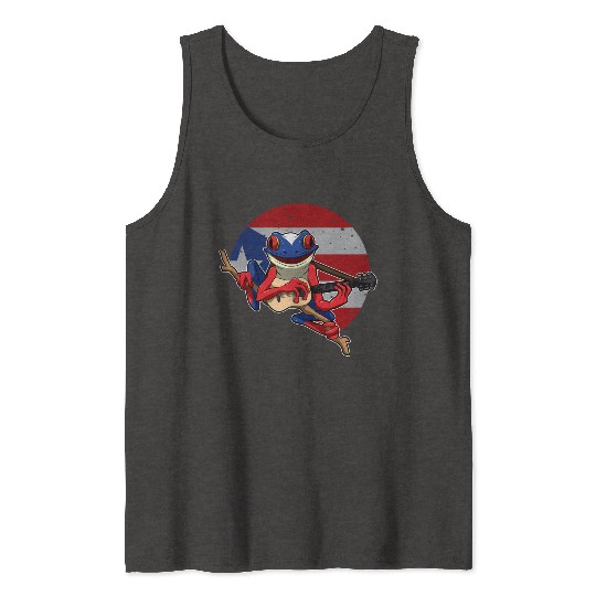 Guitar Playing Coqui Frog - Puerto Rico Animal Tank Tops