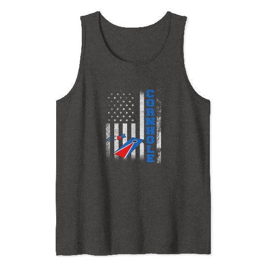 Cornhole Flag US American USA Player Game Bags Tank Tops