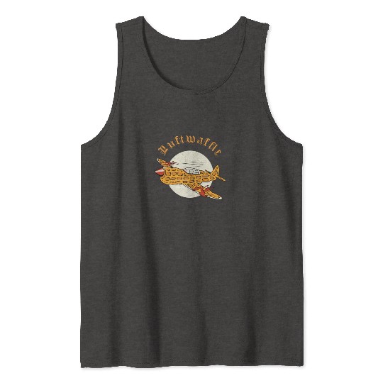 Luftwaffle Waffle Military Aircraft Pilot Tank Tops