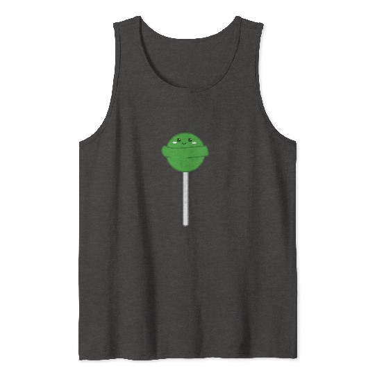 Cute Green Lollipop Tank Tops