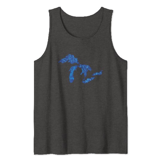 Great Lakes with Names Tank Tops