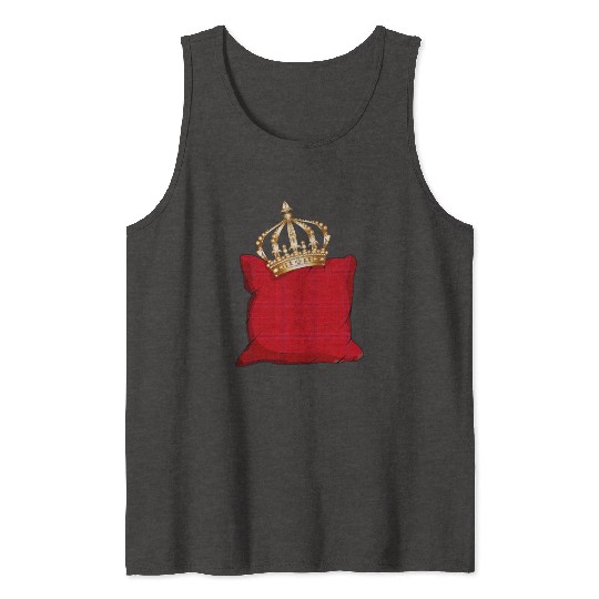 red royal checked pillow with golden crown Tank Tops